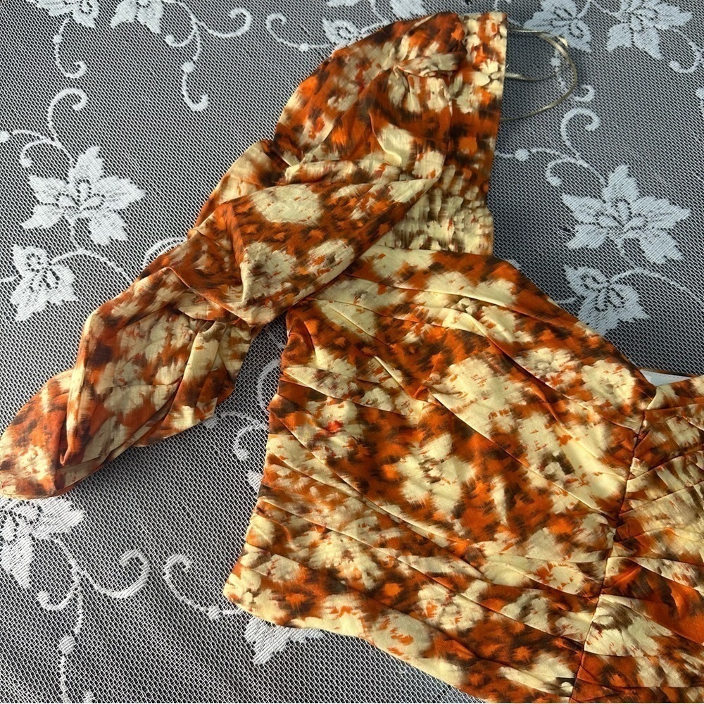 Zara Ruched Floral Crop Top Sz Medium NWT - Picture 7 of 12